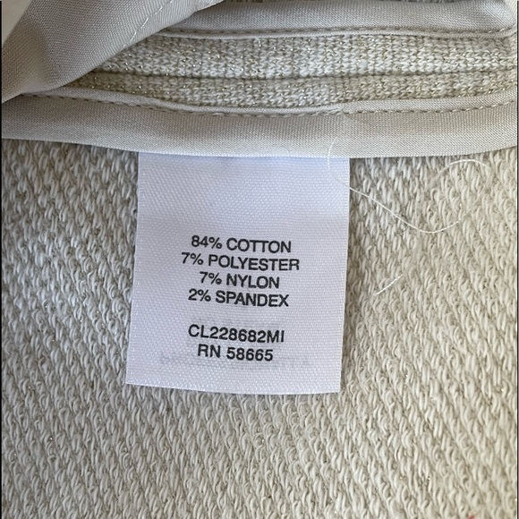 Classiques Entier 3/4 Sleeve Cream Jacket with Subtle Gold Sparkle, XL - Picture 6 of 8